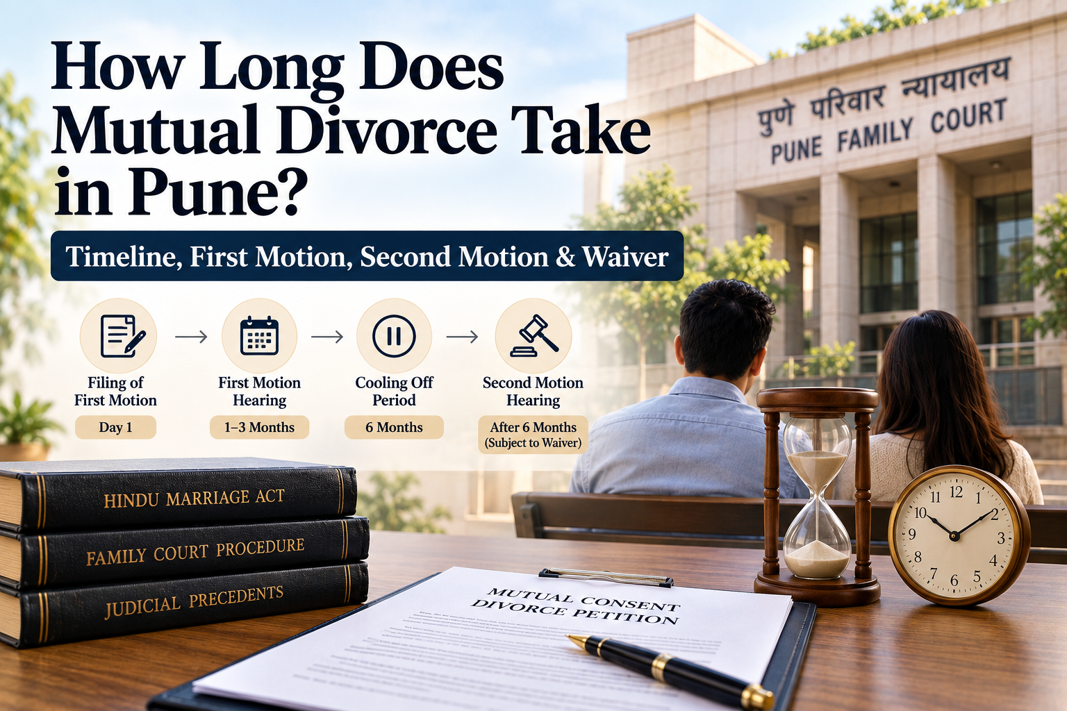 How long does mutual divorce take in Pune timeline, first motion, second motion and waiver
